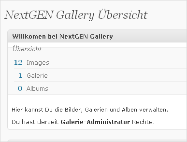 Screenshot NextGEN Gallery-Plugin