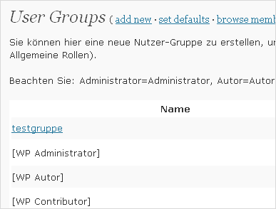 Screenshot Role Scoper-Plugin - Nutzer-Gruppen